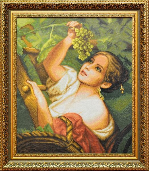 Виноградница, 52 цвета, DMC, Aida 16, по схеме Стоянки Ивановой