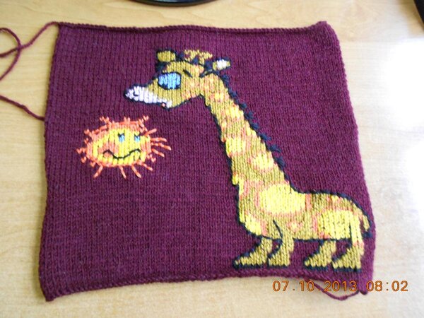 Вышивка на вязанном полотне