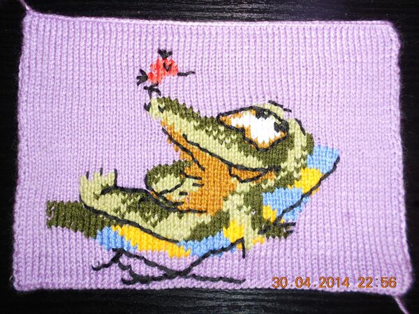 Вышивка на вязанном полотне