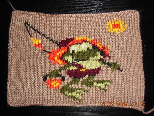 Вышивка на вязанном полотне