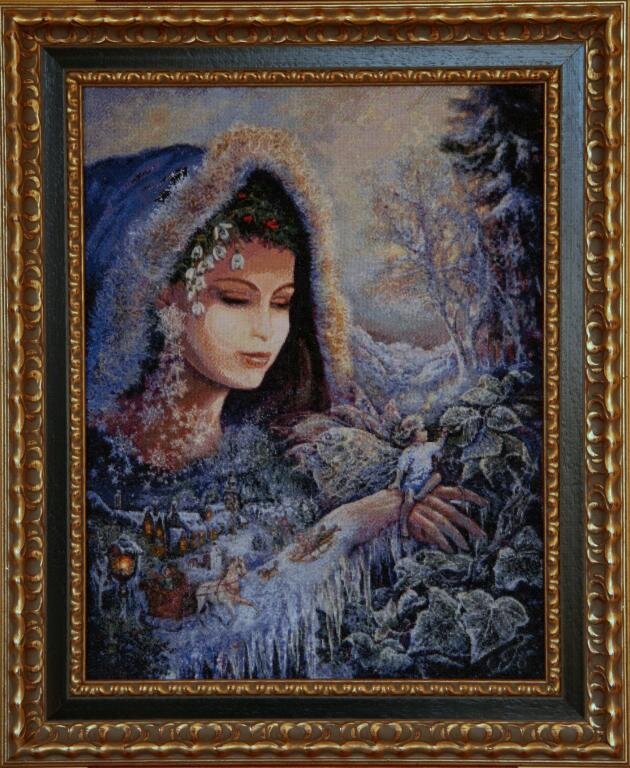 Forest Enchantress

Spirit of Winter

HAED	Model: WALL003

Finished Design Size 350 W by 436 H 

- Total colors: 100

Лён  #25ct

Конечный размер: 370*480мм
По раме:   510*620мм