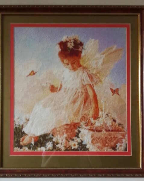 Первая работа! Навязала узелков сзади, на лице все видно! Смотри не очень аккуратно но ностальгия спасает!