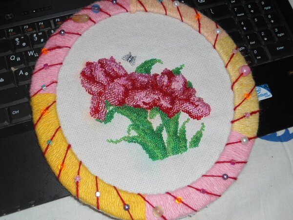 "ирисы" вышивка бисером.