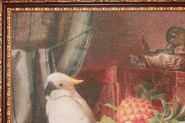 Фрагмент
1481 .  Still Life with Fruit and a Cockatoo Josef Schuster 
Stitch count (w x h): 600 x 504
- Total colors: 200
- Solid colors: 74
- Blended colors: 126
- Level: 6		Finished size
Fabr