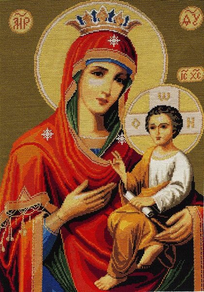 ИКОНА БОГОРОДИЦЫ СКОРОПОСЛУШНИЦЫ-канва снанесенным рисунком