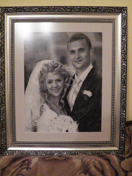 Картина вышита по фото) Первая "проба пера" Подарок 2-юродному брату мужа)))))