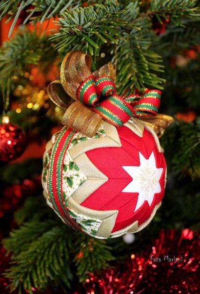 новогодний шар в технике артишок