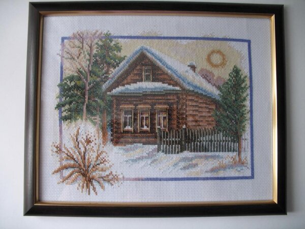 "Зима в деревне".