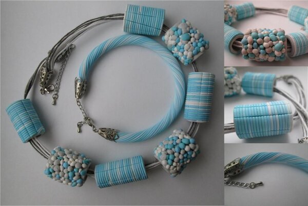 Комплект. Колье на мой вкус получилось "тяжелым". А вот браслет мне очень нравится