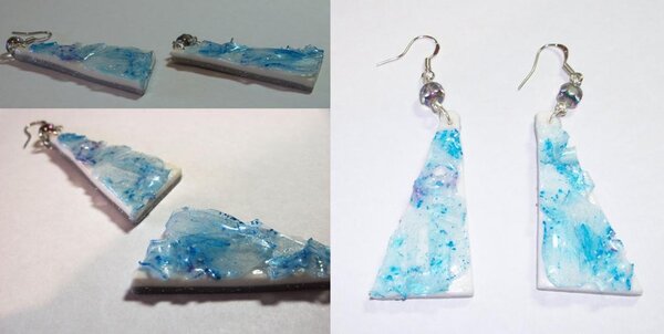 Серьги ОСКОЛК. Эксперимент с жидкой пластикой