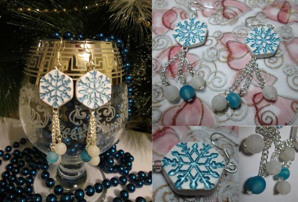 Серьги СНЕЖИНКИ