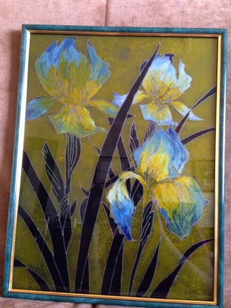 Ирисы витражными красками