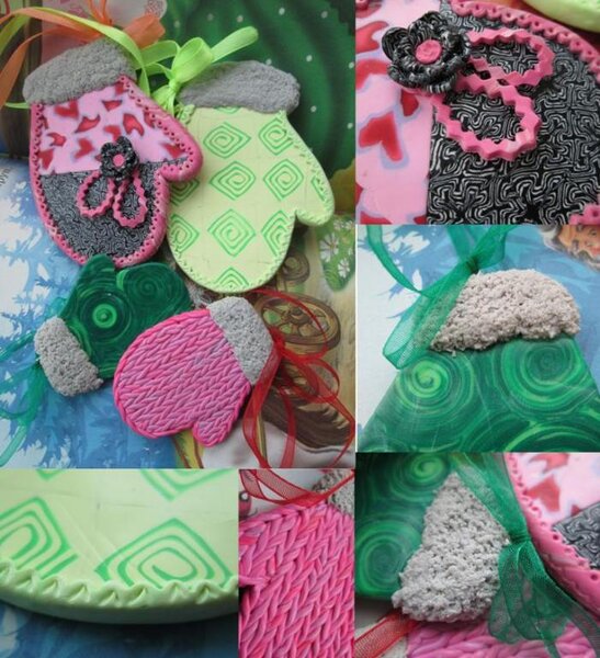 Новогодние игрушки - варежки