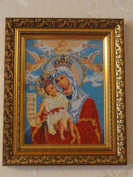 Икона Пресвятой Богородицы  Милующей (Достойно Есть),  подарок доченьке на 1,5 годика!