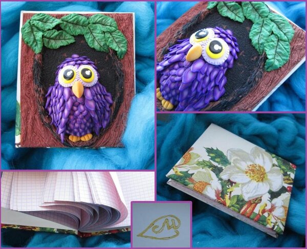 Блокнот с нуля. Листы из блоков для тетрадей, передняя обложка - пластика.