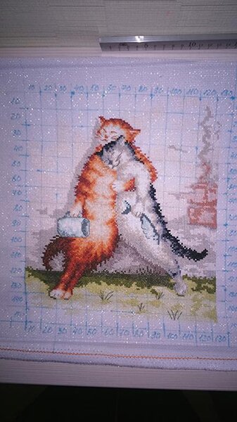 а это закончила мужу подарок.постирать,одеть в раму и подарить.нитки схс,аида 14 в 2 нити-по ключу