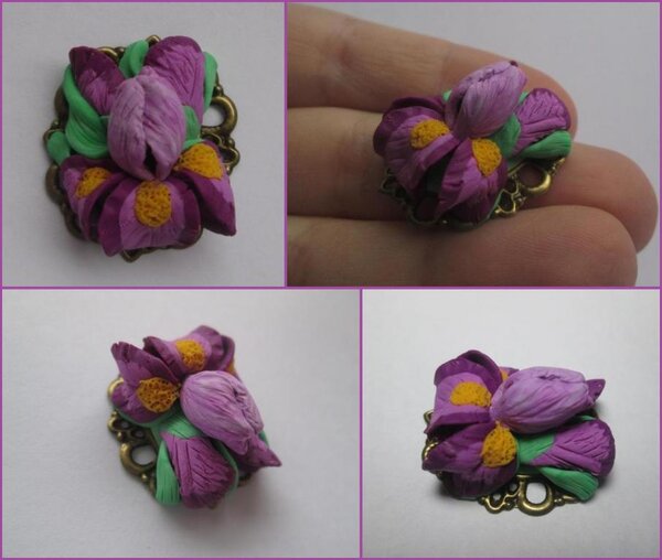 Ирис, пластика на металической основе. МК Екатерины Старковой