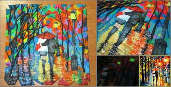 Панель для блокнота по мотивам Афремова