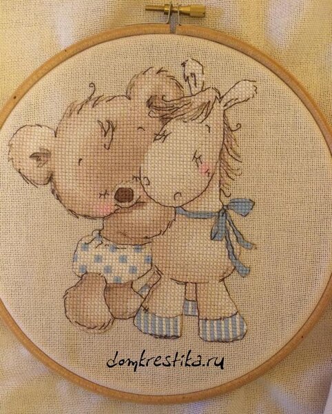 Мишка с осликом. Схема Светланы Сичкарь