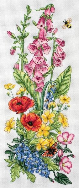Набор для вышивания Anchor Countryside Floral Деревенские цветы 3214см  канва Aida 14