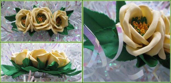 Первый опыт с фоамираном. Заколка