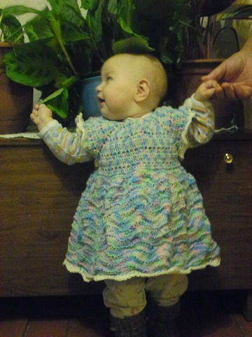 Платье вязанное (спицы+крючок)