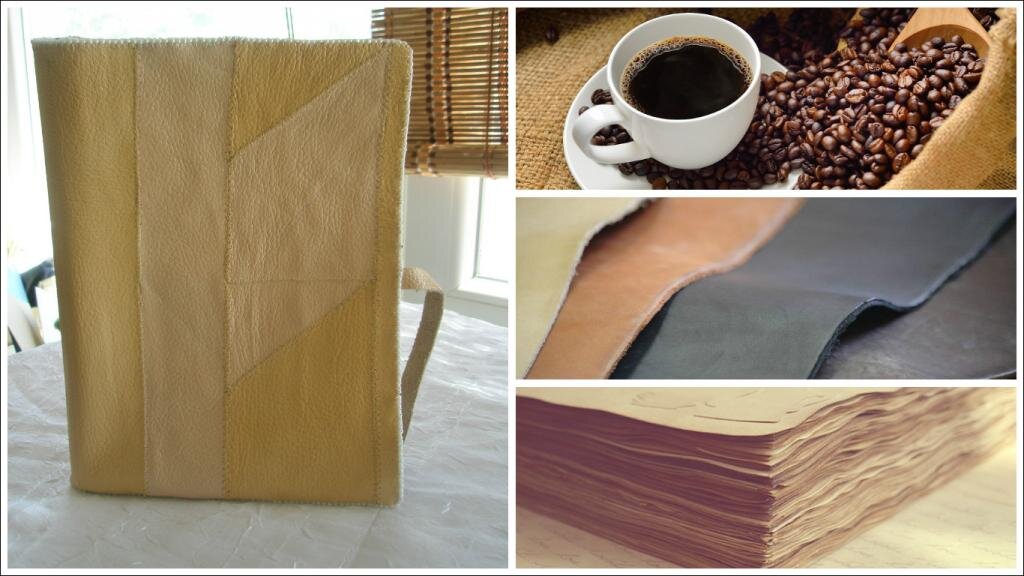Блокнот выполнен с нуля, странички состарены с помощью кофе, в кожаной обложке. Формат А5,100/200 стр.