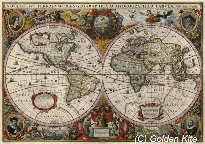 1663 Старинная карта мира от ГК