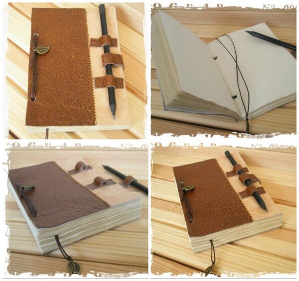 Блокнот выполнен с нуля, в кожаной обложке, странички состарены с помощью кофе. Формат А6, оригинальная застежка, 100/200 страничек.
