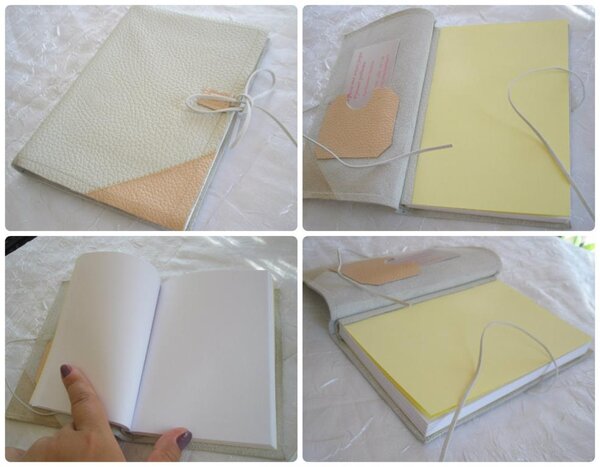 Блокнот выполнен с нуля с белыми листами, в кожаной обложке.Формат А6, 100/200 страничек.