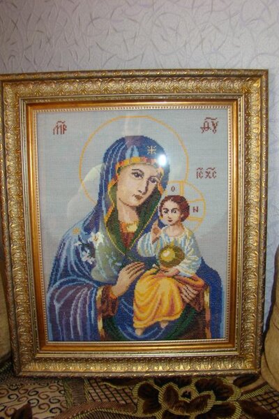 Икона, вышита самоподбором
