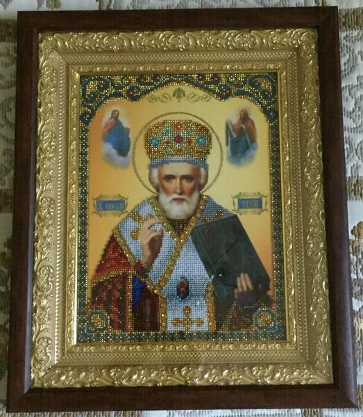 Николай Чудотворец
Набор от Украинского производителя (тм картины бисером)
