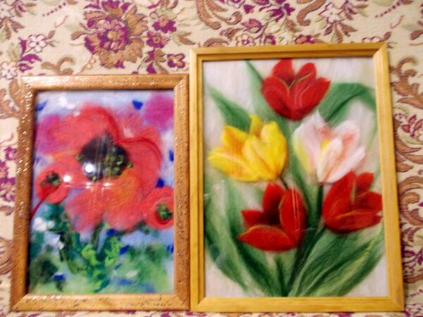 Картины шерстью