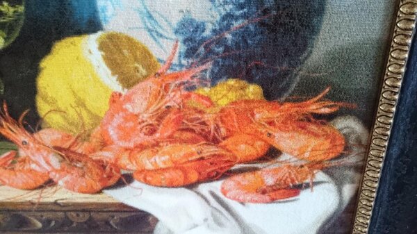 Golden Kite,  The Prawns, 18ct Aida, DMC, полный крест
