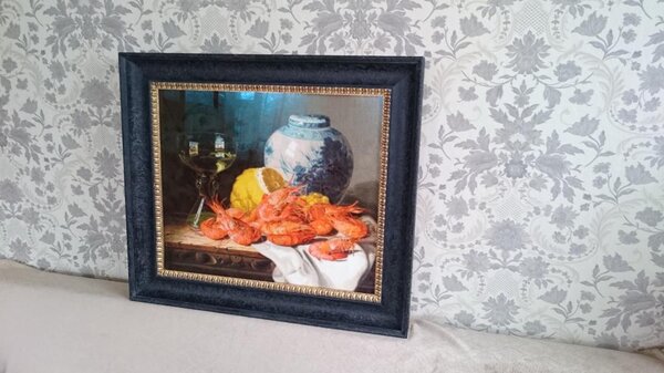 Golden Kite,  The Prawns, 18ct Aida, DMC, полный крест