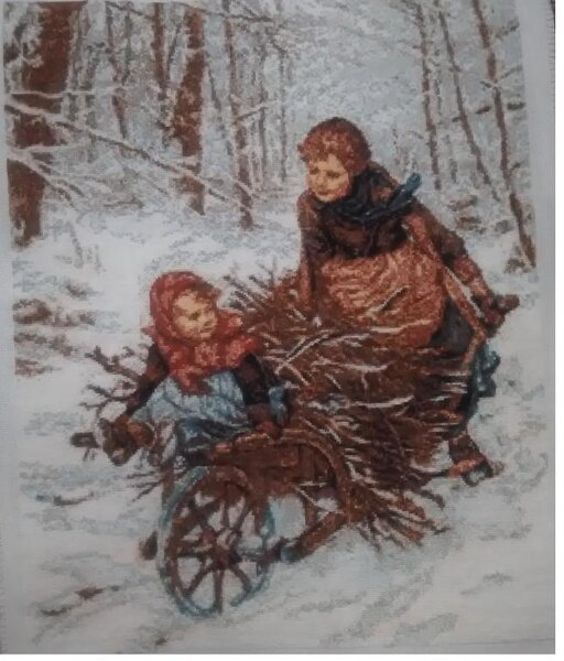 Дети везущие хворост