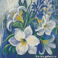 цветы лилии сине-белые.jpg
