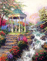 Арт.CX51518. Набор для вышивания Sweetheart Gazebo (Беседка для возлюбленных) Thomas Kinkade.jpg