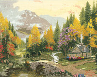 Арт.ECX51032. Набор для вышивания Valley of pease (Тихая долина) Thomas Kinkade.jpg
