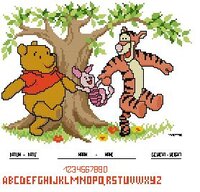 Vervaco Pooh Group Birthsampler Sarina.jpg