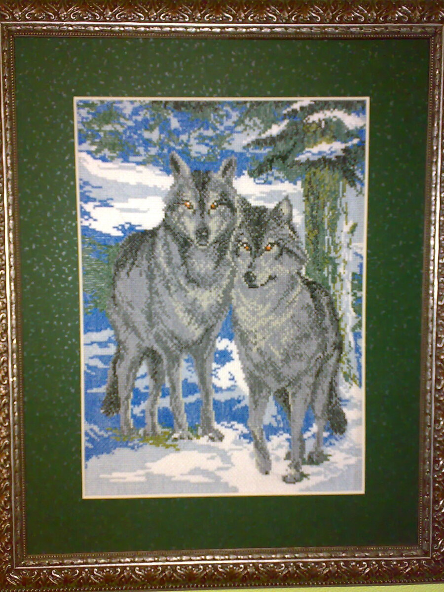 Волки в зимнем лесу (21х29 см).jpg