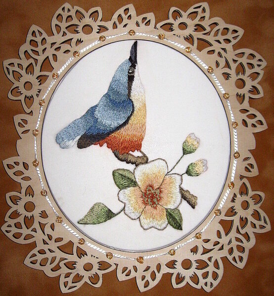 Вышито по схеме Триш Бур. 16х18 см.